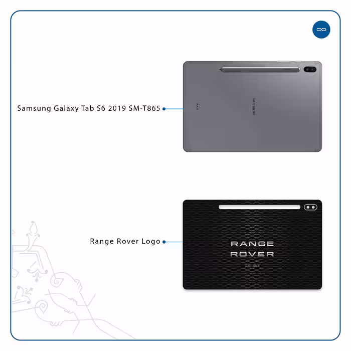 برچسب پوششی ماهوت مدل Range-Rover-Logo مناسب برای تبلت سامسونگ Galaxy Tab S6 2019 SM-T865