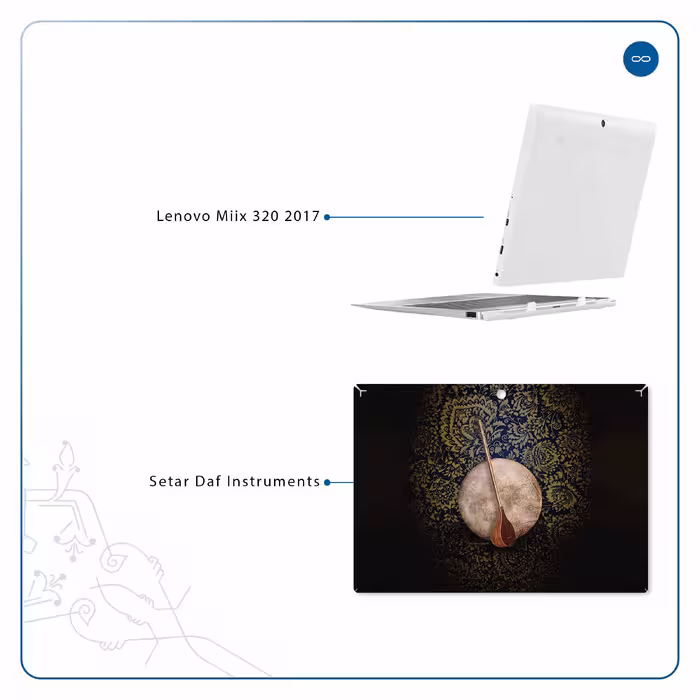 برچسب پوششی ماهوت مدل Setar-Daf-Instruments مناسب برای تبلت لنوو Miix 320 2017