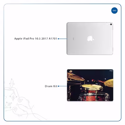 برچسب پوششی ماهوت مدل Drum Kit مناسب برای تبلت اپل iPad Pro 10.5 2017 A1701