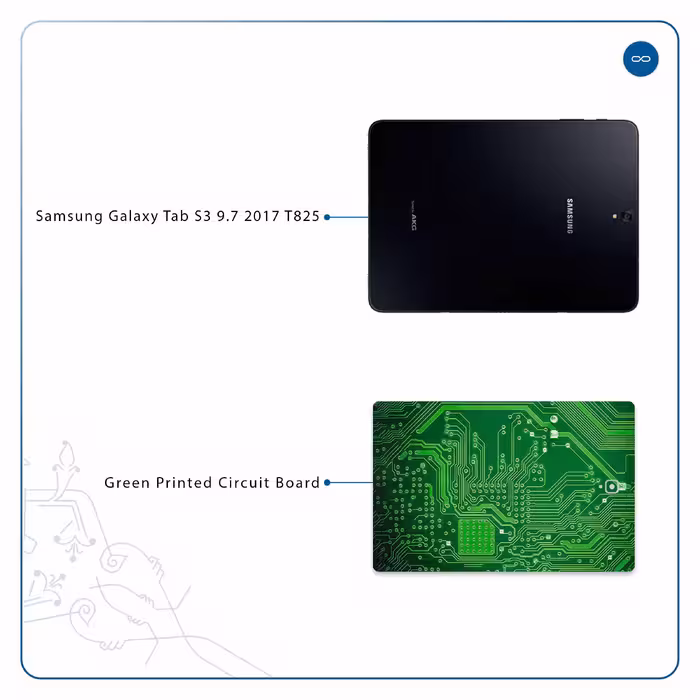 برچسب پوششی ماهوت مدل Green Printed Circuit Board مناسب برای تبلت سامسونگ Galaxy Tab S3 9.7 2017 T825