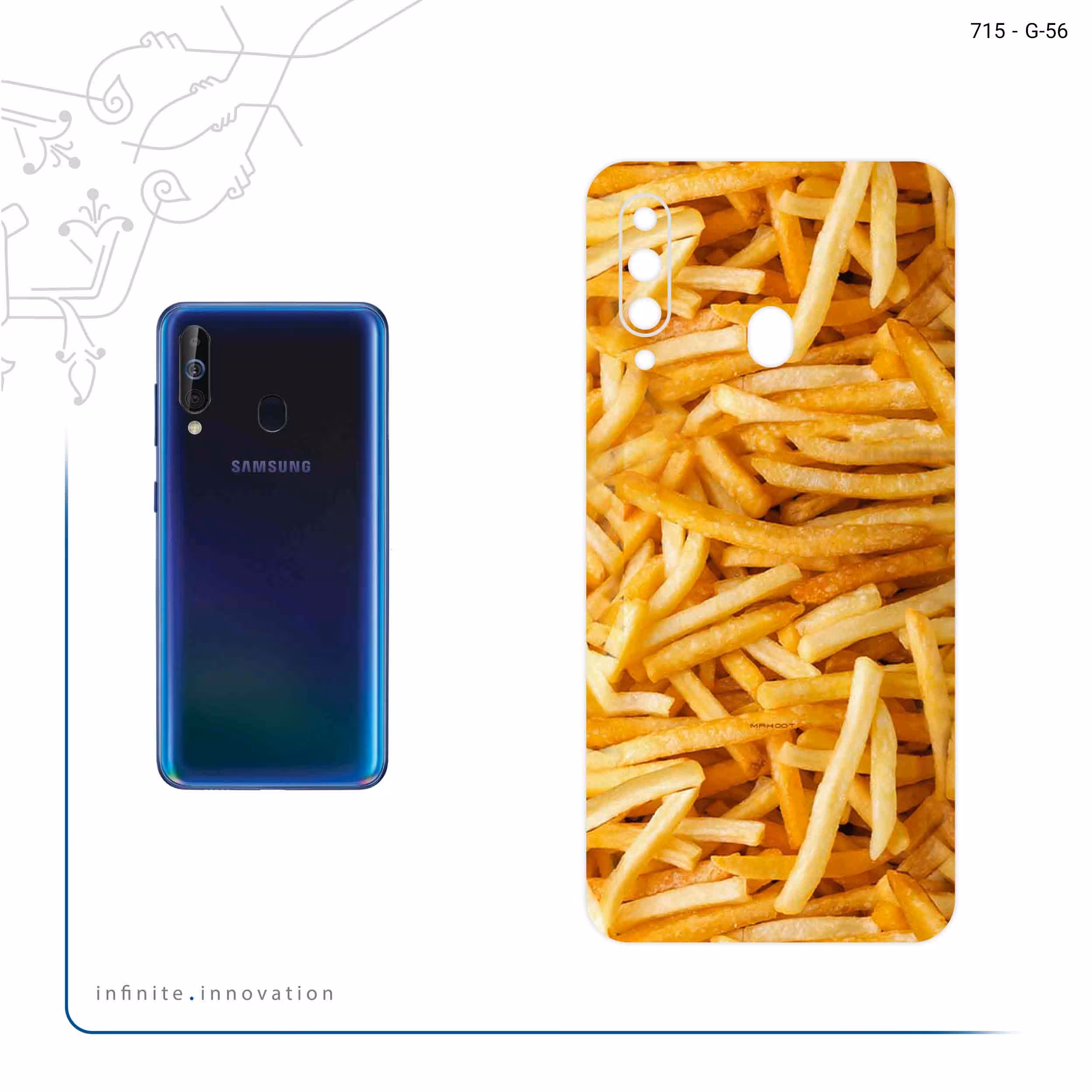 برچسب پوششی ماهوت مدل French fries مناسب برای گوشی موبایل سامسونگ Galaxy A60