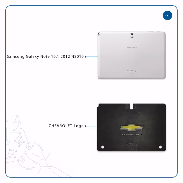 برچسب پوششی ماهوت مدل CHEVROLET-Logo مناسب برای تبلت سامسونگ Galaxy Note 10.1 2012 N8010