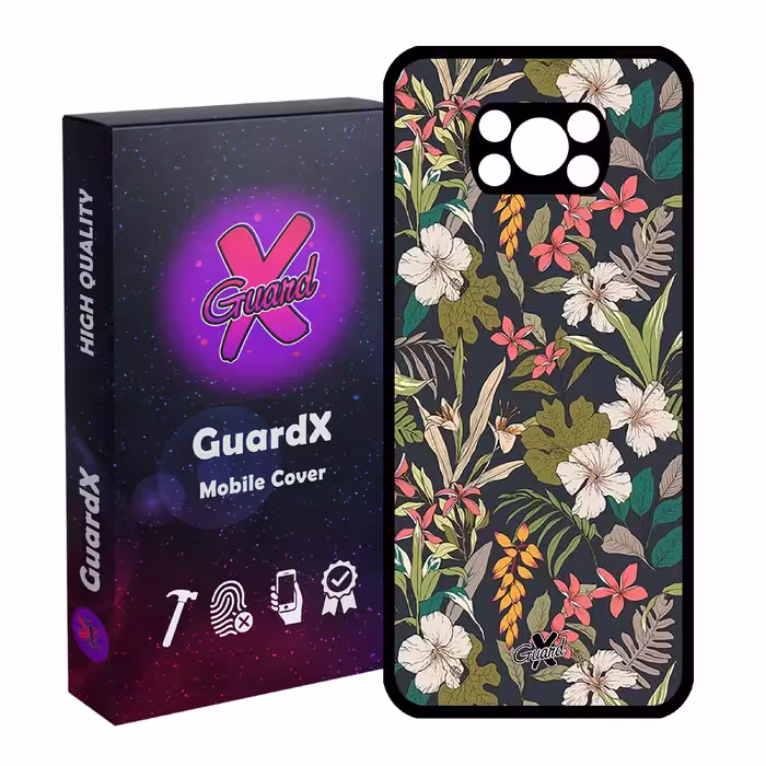 کاور گارد ایکس طرح گل مدل Glass10222 مناسب برای گوشی موبایل شیائومی Poco X3 Pro
