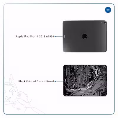برچسب پوششی ماهوت مدل Black Printed Circuit Board مناسب برای تبلت اپل iPad Pro 11 2018 A1934