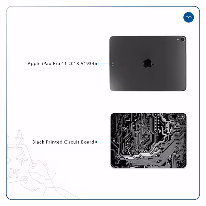 برچسب پوششی ماهوت مدل Black Printed Circuit Board مناسب برای تبلت اپل iPad Pro 11 2018 A1934