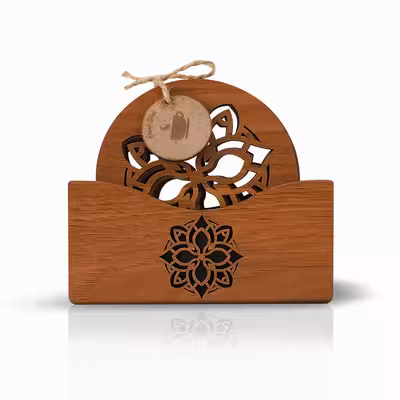 زیر لیوانی طرح ماندالا مدل MK002A بسته 6 عددی