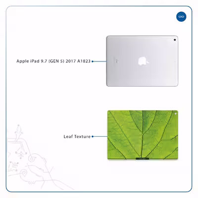برچسب پوششی ماهوت مدل Leaf-Texture مناسب برای تبلت اپل iPad 9.7 (GEN 5) 2017 A1823
