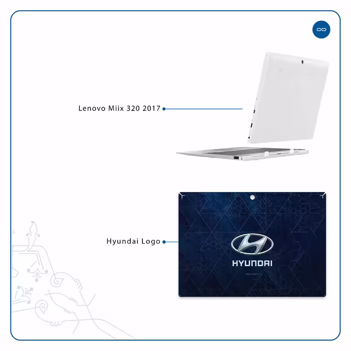 برچسب پوششی ماهوت مدل Hyundai-Logo مناسب برای تبلت لنوو Miix 320 2017