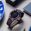 برچسب ماهوت طرح Purple Flower مناسب برای ساعت هوشمند هوآوی Watch GT 2 Pro