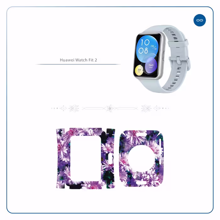 برچسب ماهوت طرح Purple_Flower مناسب برای ساعت هوشمند هوآوی Watch Fit 2