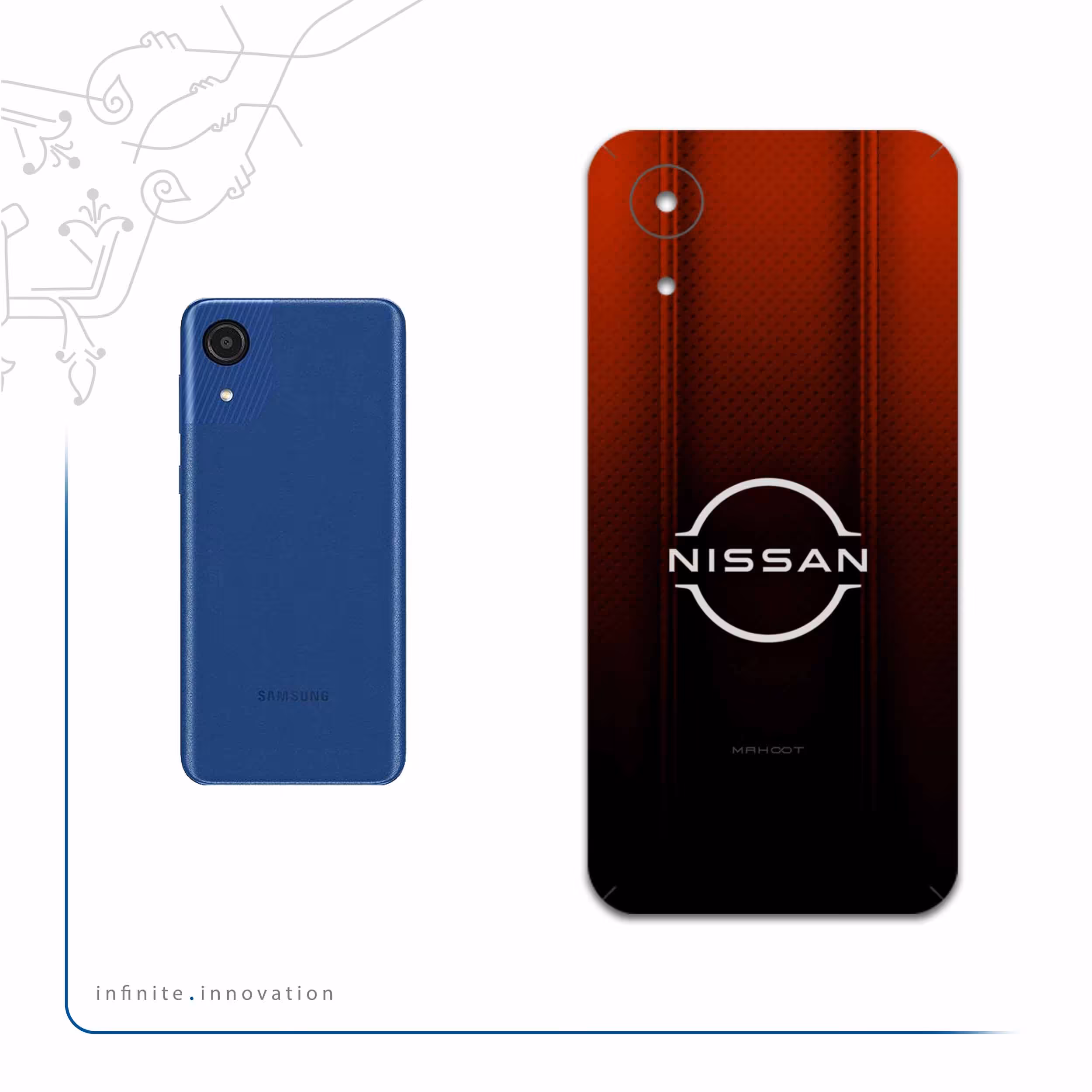 برچسب پوششی ماهوت مدل Nissan-Logo مناسب برای گوشی موبایل سامسونگ Galaxy A03 Core