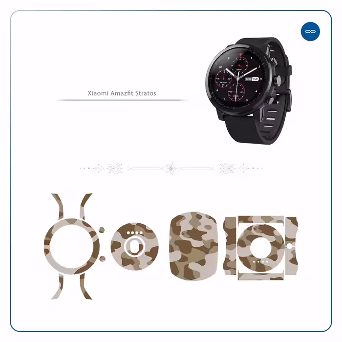 برچسب ماهوت طرح Army Desert مناسب برای ساعت هوشمند شیایومی Amazfit Stratos