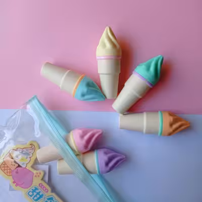 ماژیک طرح بستنی قیفی مجموعه 6 عددی