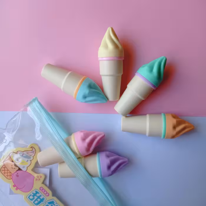 ماژیک طرح بستنی قیفی مجموعه 6 عددی