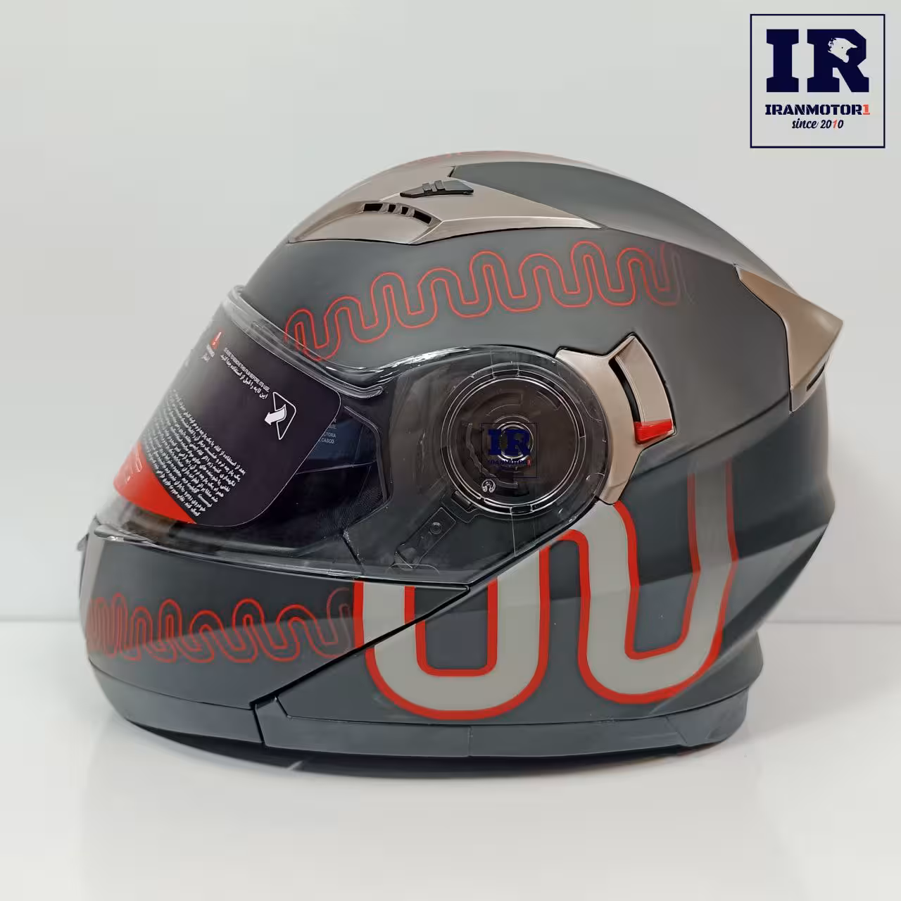 کلاه کاسکت فک متحرک دبلیو استاندارد wstandard کد F02 مشکی قرمز مات
