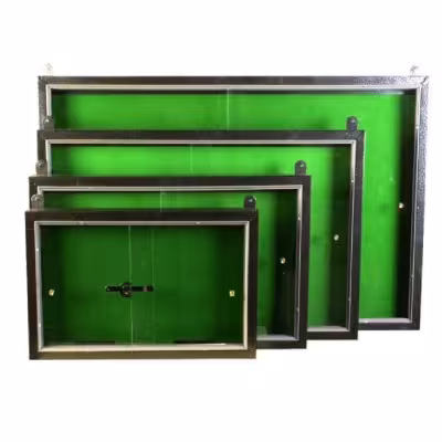 تابلو اعلانات کشویی تکمیل با شیشه و قفل قاب پروفیل 100*150