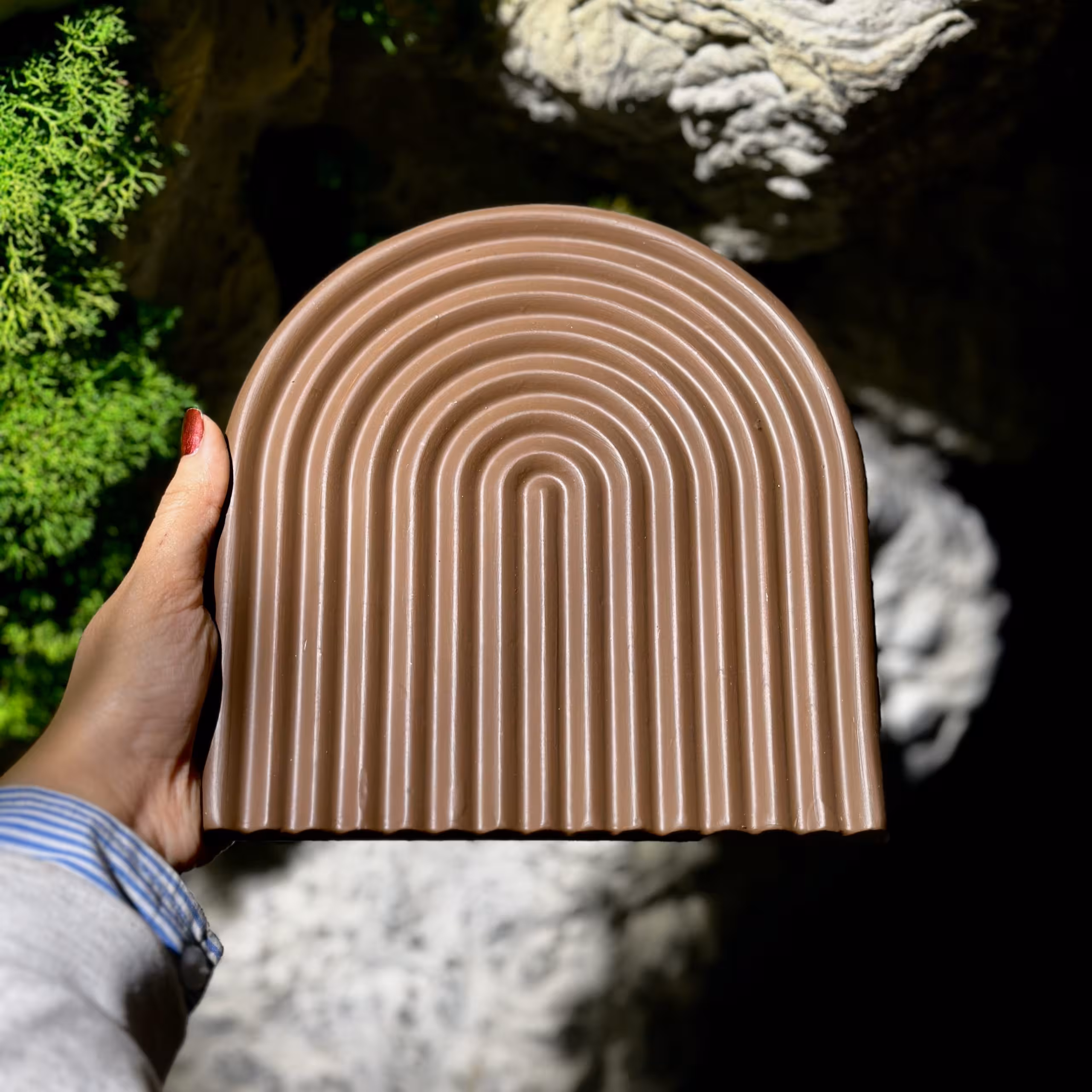 سینی سنگ مصنوعی کوچک رنگین کمان