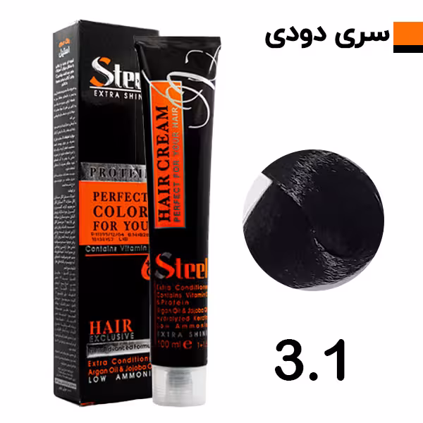 رنگ مو قهوه ای دودی تیره استیل شماره 3.1