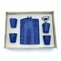ست قمقمه جیبی 4 شات 240cc آسمان برفی آبی کد k530405