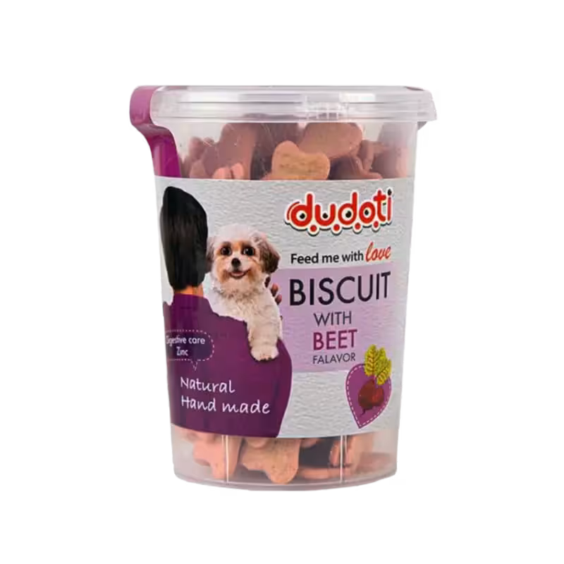تشویقی بیسکوییت سگ برند Dudoti دودوتی با طعم لبو 150 گرمی