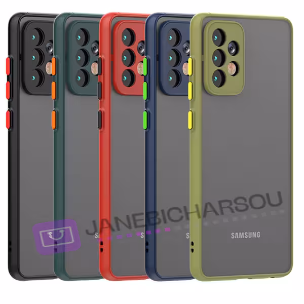 قاب پشت مات دوررنگی محافظ لنزدار برای مدل سامسونگ Samsung A72