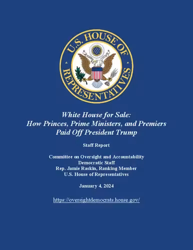 خرید و دانلود نسخه کامل کتاب White House for Sale: How Princes, Prime Ministers, and Premiers Paid Off President Trump : Staff Report
