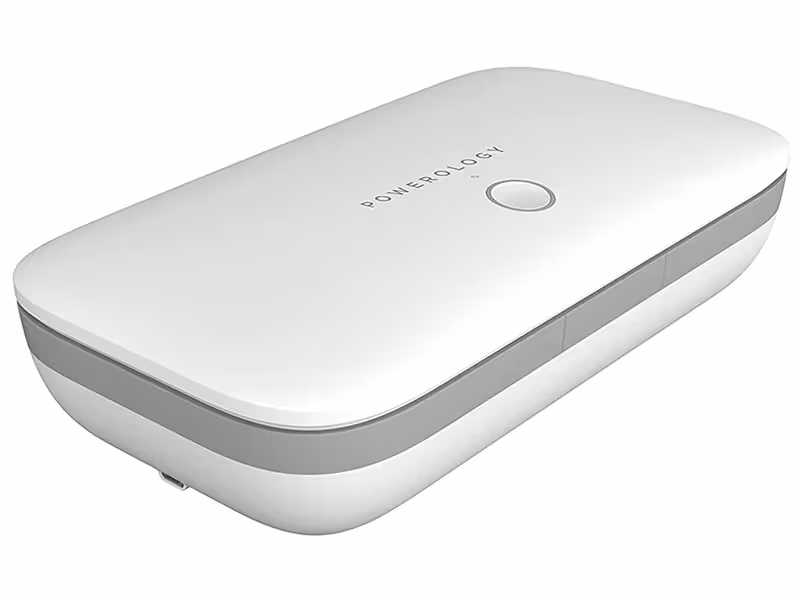 دستگاه ضد عفونی کننده گوشی موبایل پاورولوژی مدل PWLUVWH Universal UV Sanitizer Box با قابلیت شارژ وایرلس