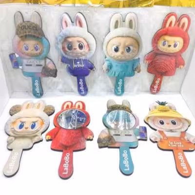 آینه چوبی دسته دار لبوبو تک سلفون