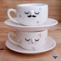فنجان و نعلبکی چهارتکه لبخند (سرویس صبحانه خوری)
