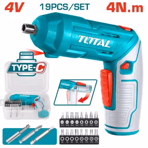 پیچگوشتی شارژی TOTAL 4V مدل TSDLI0442