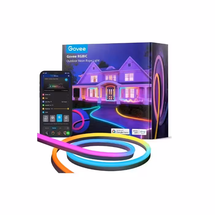 ریسه هوشمند فضای باز 10 متری گووی Govee RGBIC Outdoor Neon Rope Lights H61A8