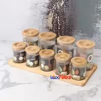 پا سماوری لونا گلس مدل درب چوب 9 پارچه