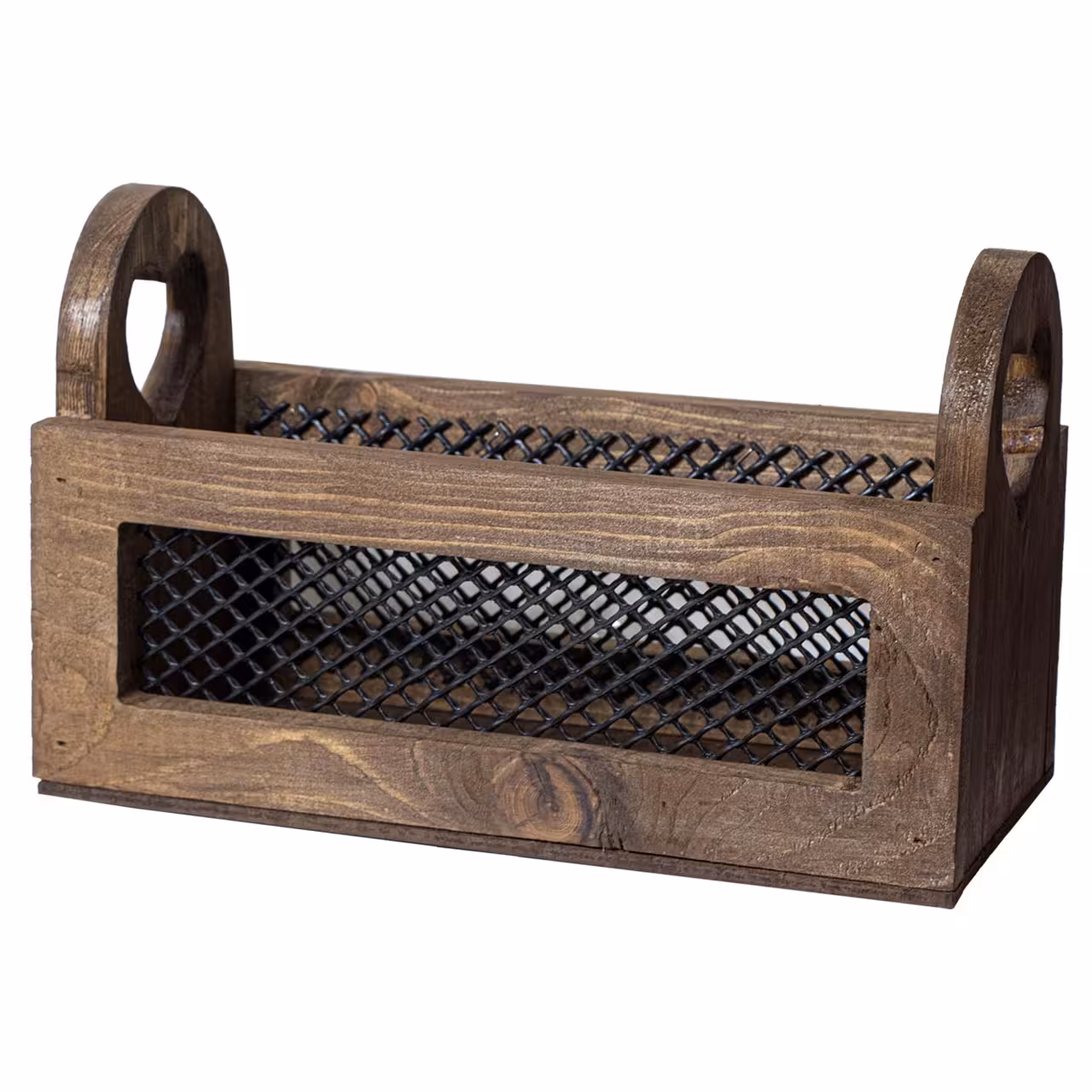 باکس چوبی مدل دسته دار طرح توری فنس