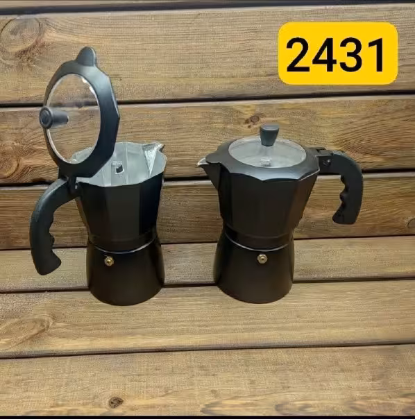 موکاپات 6کاپ مشکی درب شیشه ای