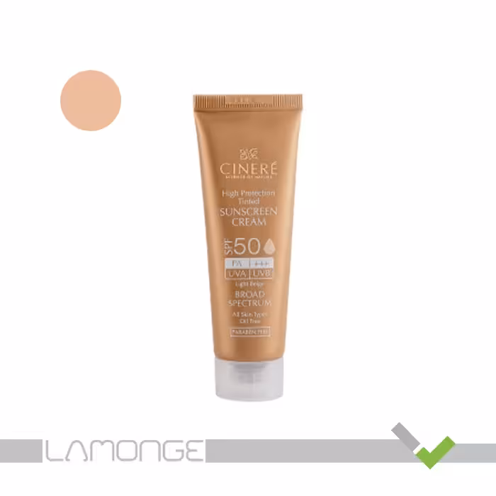 کرم ضد آفتاب بژ روشن  SPF50 سینره حجم 50 میلی لیتر
