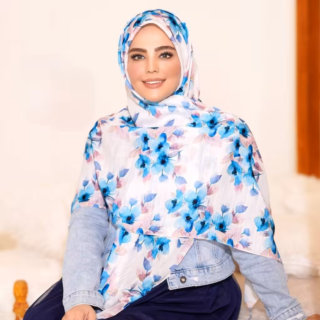 روسری رز آبی مینیاتوری سوپر نخ( کد 207)