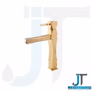 شیر روشویی اهرمی طلایی خش دار آریانا (مدل رابو)