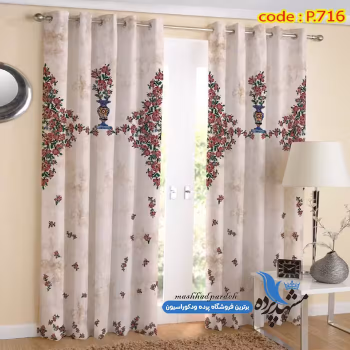 پرده پانچ اسلیمی طرح گلدار کد p-716