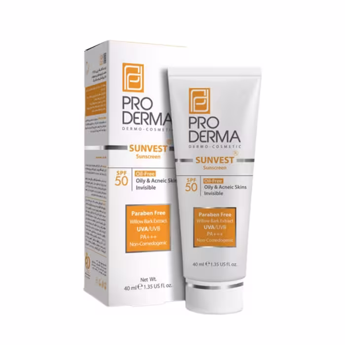 ضدآفتاب فاقد چربی پوست چرب(بیرنگ)SPF 50پرودرما حجم 40 میلی لیتر