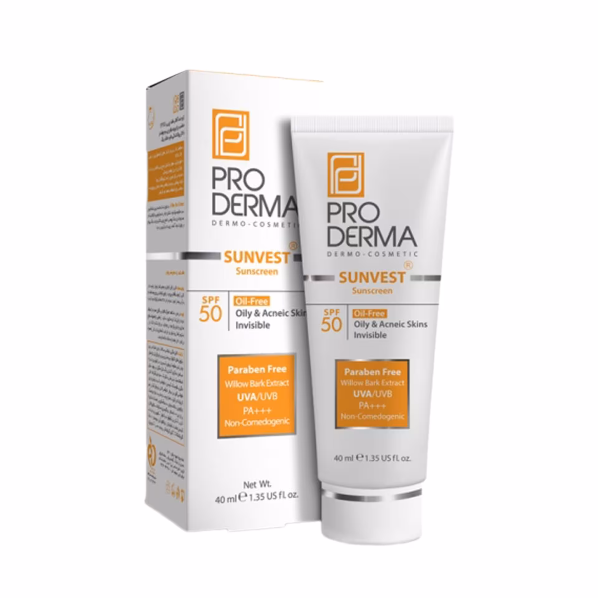 ضدآفتاب فاقد چربی پوست چرب(بیرنگ)SPF 50پرودرما حجم 40 میلی لیتر