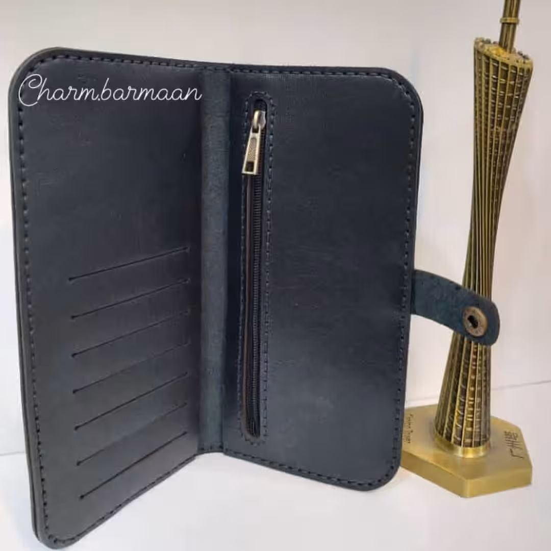 کیف پول چرمی دست دوز کتی