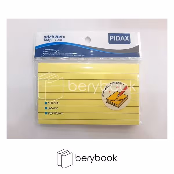 Pidax / پیداکس / پست ایت / 76*125 / خط دار / زرد / 5 رنگ / P350