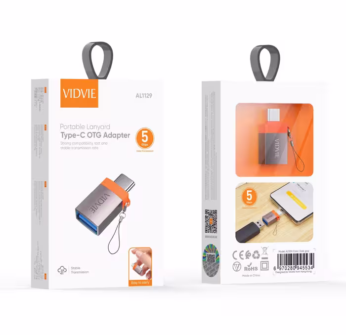 کابل تبدیل USB به Type-C، برند ویدوی مدل AL1129، اصلی تایوانی