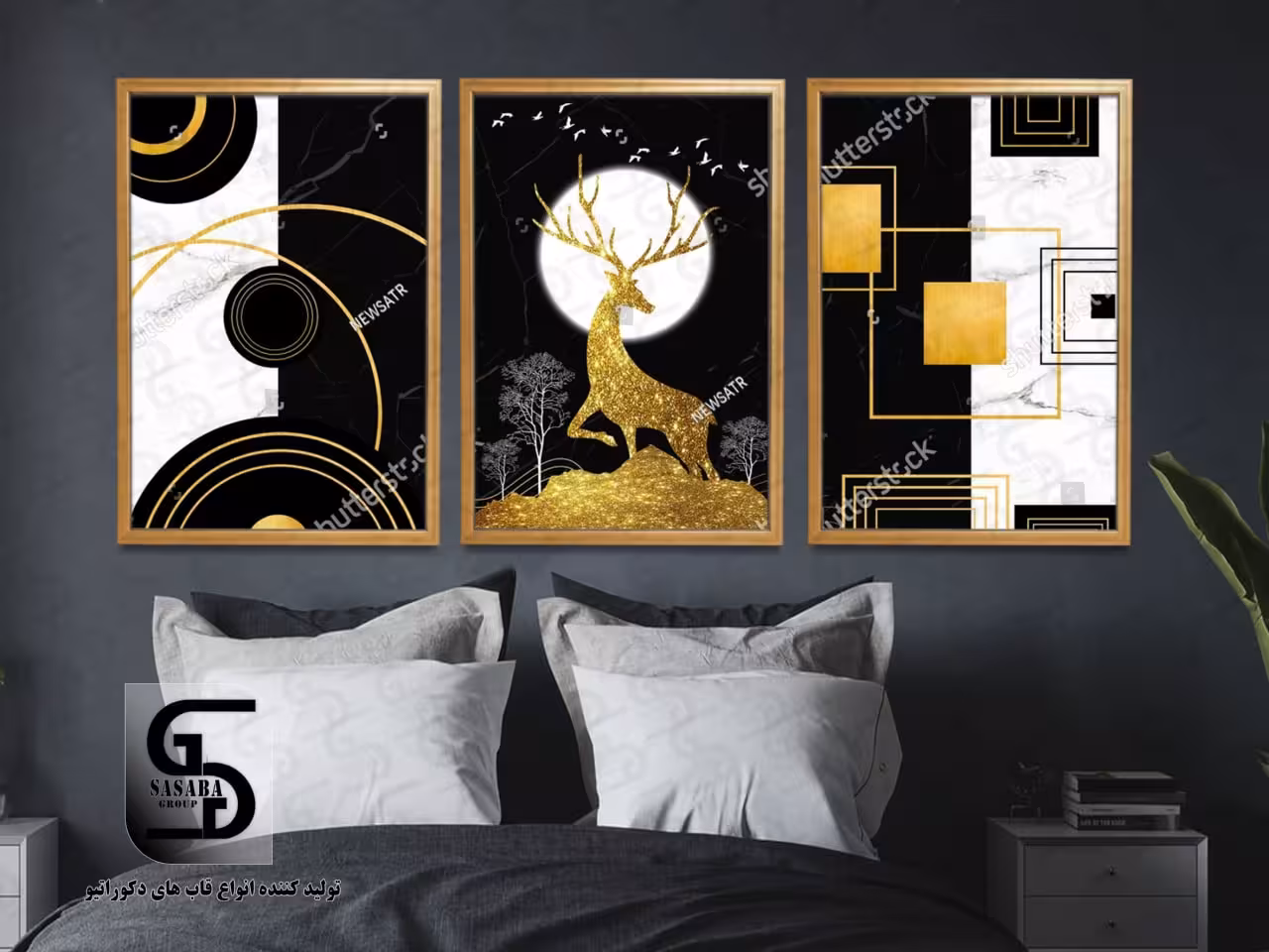 تابلو دکوراتیو سه تکه 60*40 درجه1