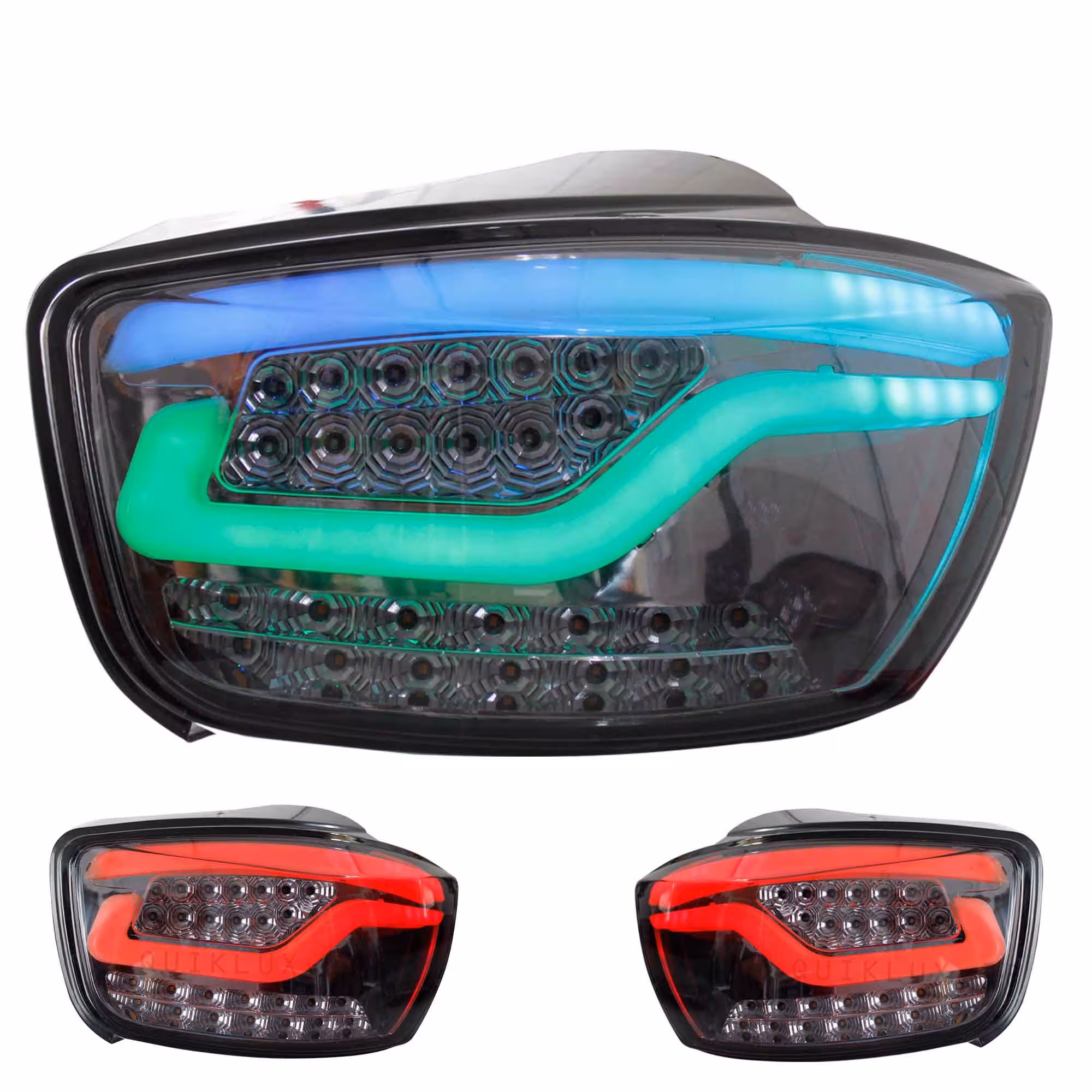 چراغ اسپرت عقب تیبا2 طرح کادنزا دودی مولتی کالر (ریموت دار)