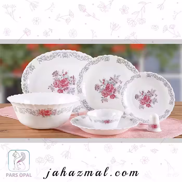 سرویس غذاخوری پارس اپال طرح نلی صورتی کد 181