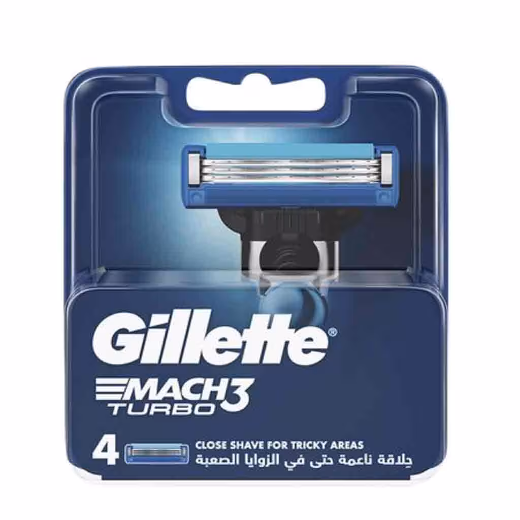 تیغ یدک ژیلت Gillette Mach 3 Turbo مخصوص آقایان بسته 4 عددی