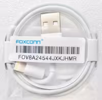 کابل شارژ گوشی ایفون (سریال دار) برند foxconn کیفیت در حد اورجینال