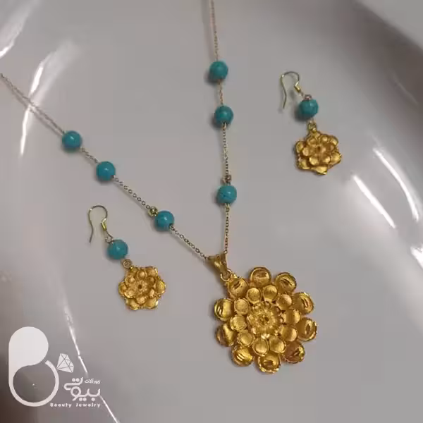 نیمست فیروزه طرح گل