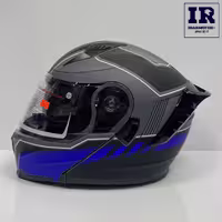کلاه کاسکت فک متحرک EK کد JK 908A طوسی آبی